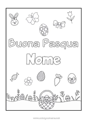 Disegno gratuito Kawaii Uova di Pasqua Pasqua Messaggio di 