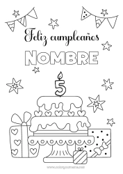Dibujo libre Tarta Corazón Fiesta Mensaje de feliz cumpleaños (inglés) Edad personalizable Pastel de cumpleaños