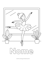Desenho para personalizar Esporte Dança Menina Sports artistiques
