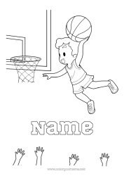 Colouring to customise Sport Basketball Team Sports