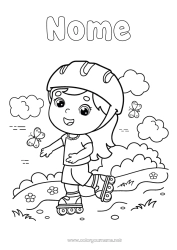 Desenho grátis Esporte Menina Borboleta Insetos Rolo