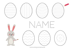 Free colouring Children's activities Easter eggs Easter Easy colouring pages Trace and colour.