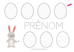 Coloriage gratuit Activités enfants Oeufs de Pâques Pâques Coloriages faciles Trace et colorie
