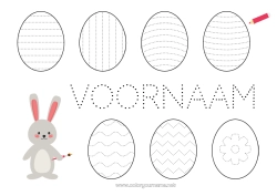 Gratis tekening Activiteiten voor Kinderen Paaseieren Pasen Eenvoudige kleurplaten Trace et colorie