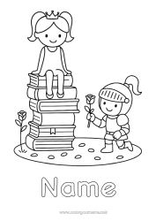 Free coloring Princess Spain Rose Knight Saint George