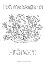 Dessin gratuit Chat Printemps Animal Muguet Chiens et chats 1er mai