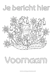 Gratis tekening Kat Lente Dier Meiklokje Honden en katten 1 mei