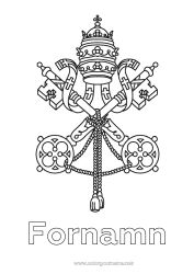 Gratis färgläggning Geografi Symboler Land Vatikanen