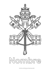 Colorear gratis Geografía Simbolos País Vaticano