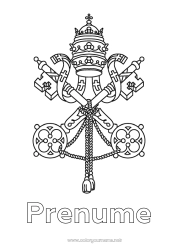 Desen liber de colorat Geografie Simboluri Țară Vatican