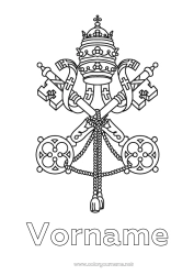 Kostenlose Malvorlage Geografie Symbole Land Vatikansstadt