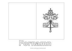 Färgläggningssida att anpassa Geografi Flagga Land Vatikanen