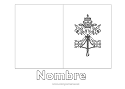 Colorear gratis Geografía Bandera País Vaticano
