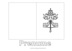 Pagină de colorat personalizată Geografie Steag Țară Vatican