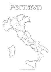 Gratis farvelægning Geografi Italien Land Kort over lande