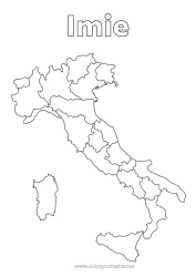 Rysunek za darmo Geografia Włochy Kraj Mapa krajów