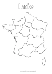 Rysunek za darmo Geografia Francja Kraj Mapa krajów