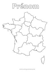 Coloriage à personnaliser Géographie France Pays Carte des pays