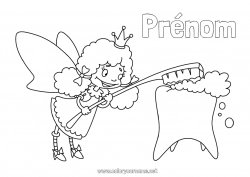 Coloriage gratuit Dent de lait Petite Souris Fée des dents