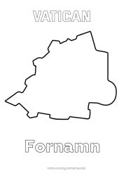 Gratis färgläggning Geografi Land Landskarta Vatikanen