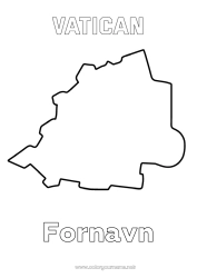 Gratis fargelegging Geografi Land Kart over landene Vatikansstaten