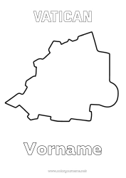 Kostenlose Malvorlage Geografie Land Landkarten Vatikansstadt