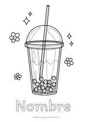 Dibujo libre Flores Bebidas Bubble tea Realista