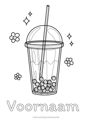 Gratis tekening Bloemen Drankje Bubble tea Realistisch