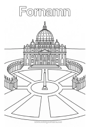 Gratis färgläggning Italien Monument Världens stad Vatikanen