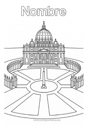 Colorear gratis Italia Monument Ciudad del mundo Vaticano