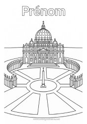 Coloriage à personnaliser Italie Monument Ville du monde Vatican