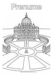 Desen liber de colorat Italia Monument Orașul lumii Vatican