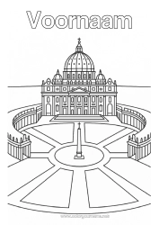 Gratis kleurplaat Italië Monument Stad van de wereld Vaticaan