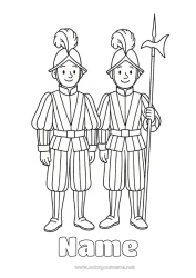 Coloring to customize Vatican Guard