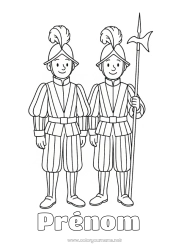 Coloriage à personnaliser Vatican Garde