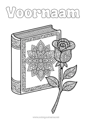 Gratis kleurplaat Roos Complex Kleurplaten Boek Zentangle Sant Jordi of Sint-Joris Lezen