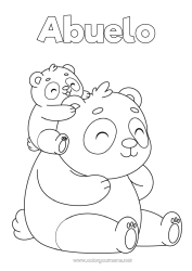 Niño página para colorear Animales Panda Otros animales del mundo Familia de animales Bebé animal