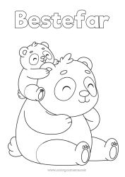 Fargeleggingssiden for barn Dyr Panda Andre dyr i verden Dyrefamilie Dyrebaby