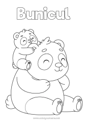 Pagină de colorat pentru copii Animal Panda Alte animale din lume Familia animalelor Pui de animal