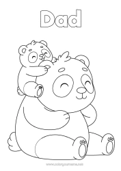Free colouring Animal Panda Other animals of the world Animal family Cub