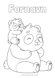 Fargeleggingssiden å tilpasse Dyr Panda Andre dyr i verden Dyrefamilie Dyrebaby