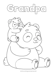 Child coloring page Animal Panda Other animals of the world Animal family Baby animal