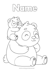 Child coloring page Animal Panda Other animals of the world Animal family Baby animal