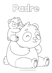 Niño página para colorear Animales Panda Otros animales del mundo Familia de animales Bebé animal