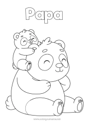 Coloriage enfant Animal Panda Autres animaux du monde Famille d'animaux Bébé animal