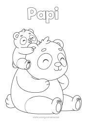 Coloriage enfant Animal Panda Autres animaux du monde Famille d'animaux Bébé animal