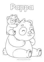 Fargeleggingssiden for barn Dyr Panda Andre dyr i verden Dyrefamilie Dyrebaby