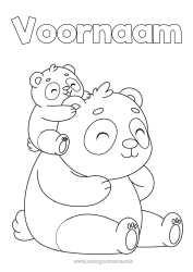 Gratis kleurplaat Dier Panda Andere dieren van de wereld Dierenfamilie Dierenbaby