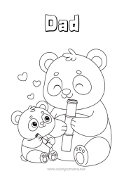 Child coloring page Animal Panda Other animals of the world Animal family Baby animal Bamboo
