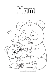 Child coloring page Animal Panda Other animals of the world Animal family Baby animal Bamboo